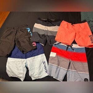Hurley Men's Swim Trunks Collection - Black, Blue, Red, Gray